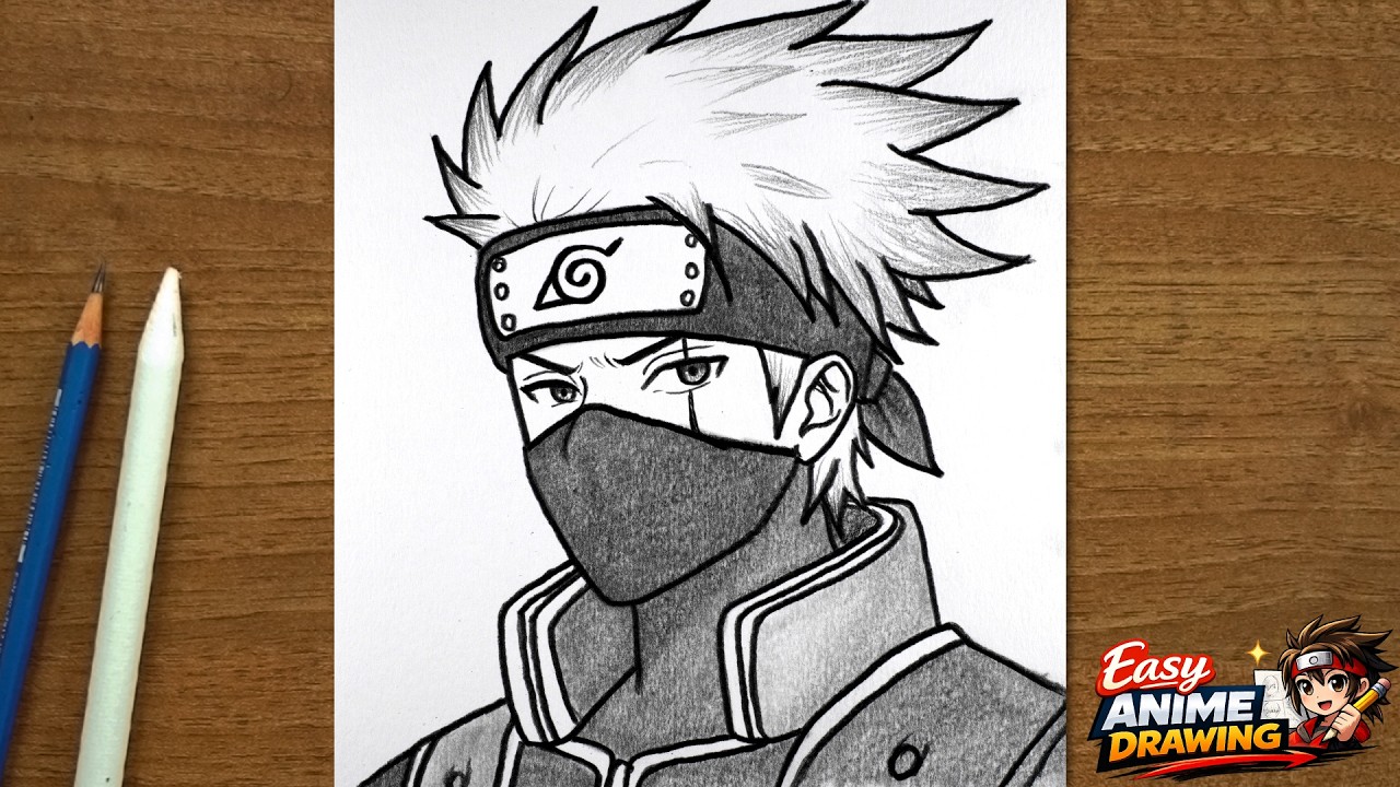 How to Draw Kakashi Hatake Step by Step | Easy Anime Drawing Tutorial