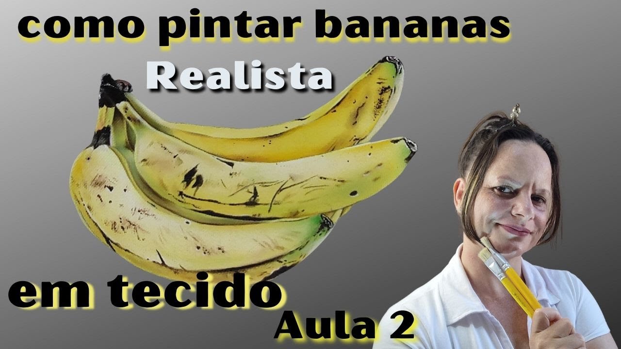 🔴[PASSO A PASSO]-Como pintar banana em tecido