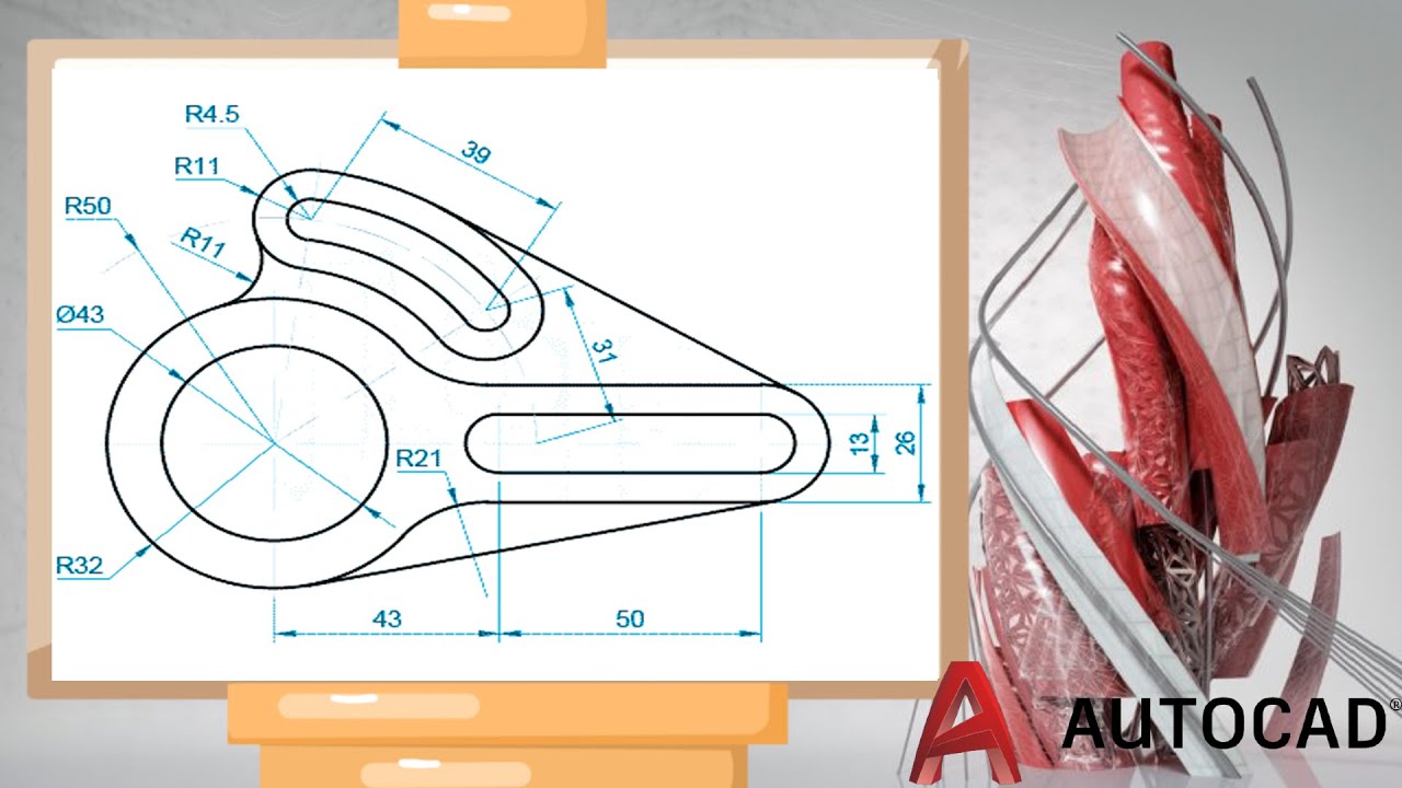 SOLUCION DE EJERCICIO AUTOCAD  🚀 - PIEZA MECANICA - BASICO  🥇