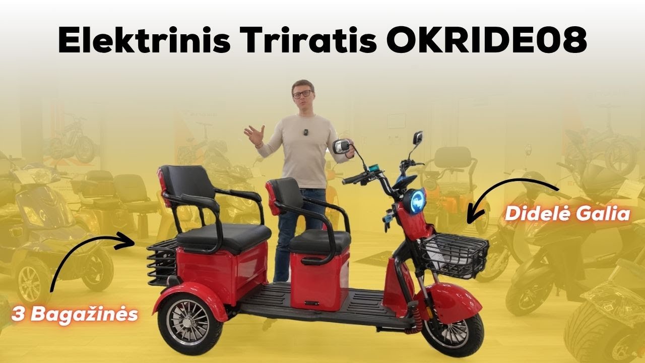 Elektrinis Triratis OKRIDE 08 - Pristatymas