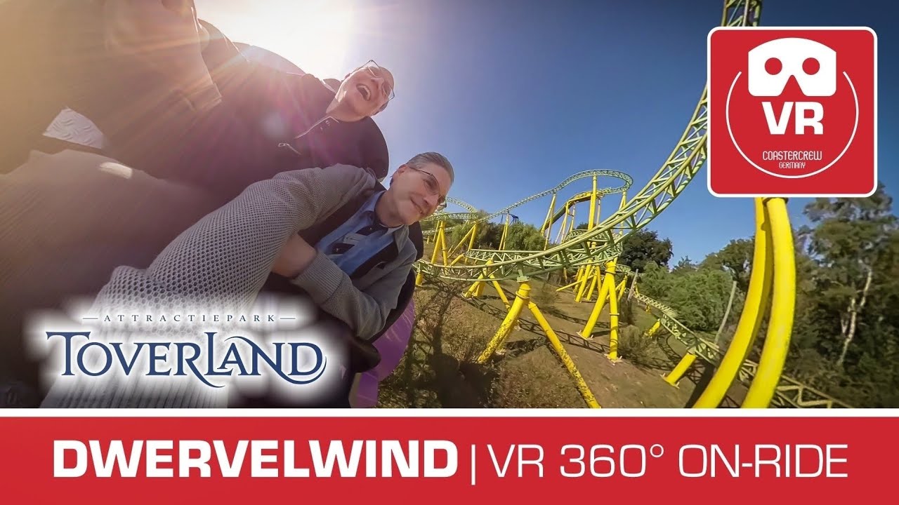 360° VR DWERVELWIND crazy spinning VR Roller Coaster VR360 | VR onride POV Toverland achtbaan Oculus