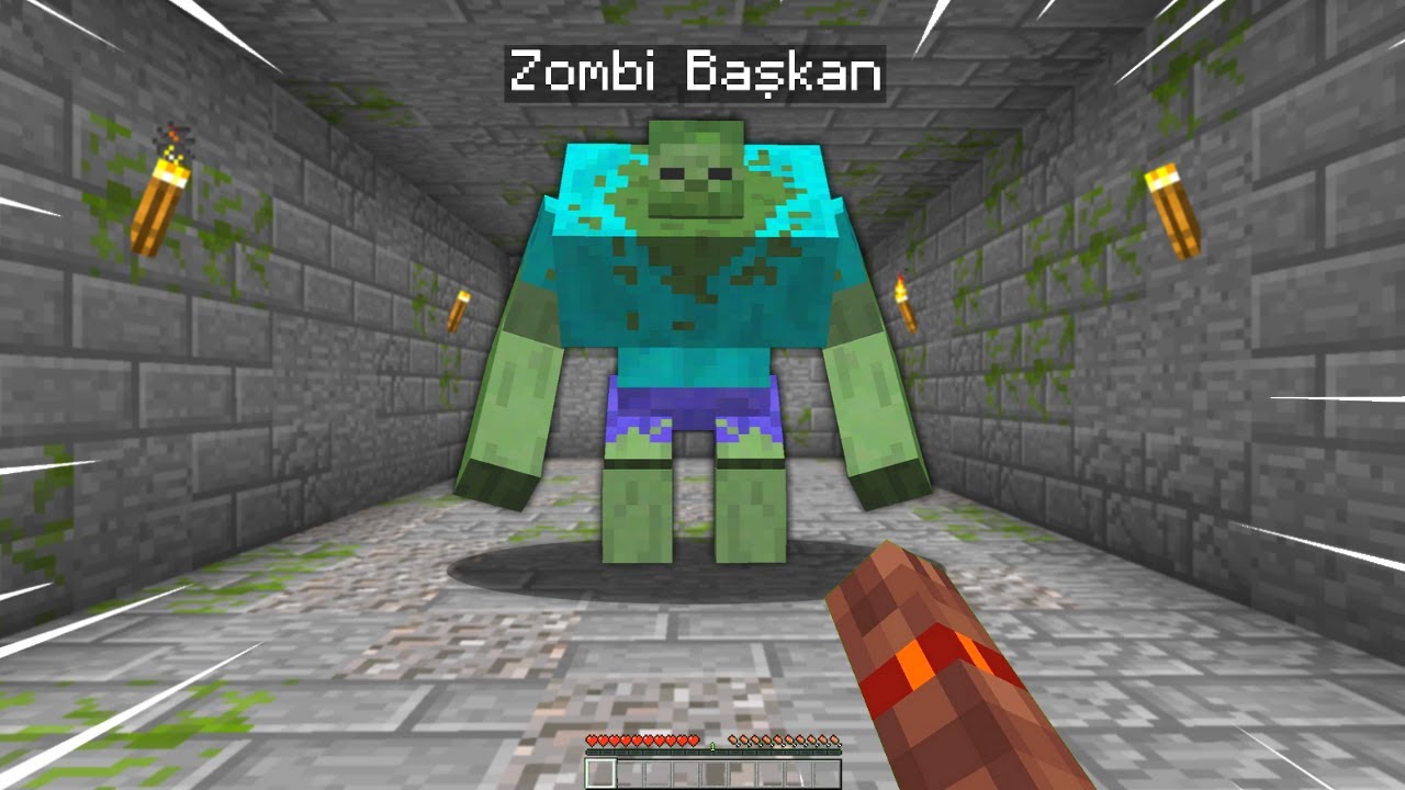 HÜSAMETTİN, ZOMBİ BAŞKANLA KAVGA EDİYOR! 😱 - Minecraft
