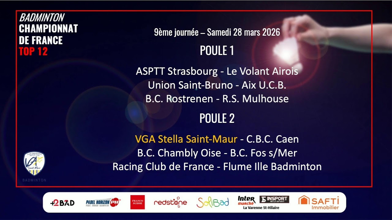 TOP 12 - 8ème journée : Saint-Maur / Chambly