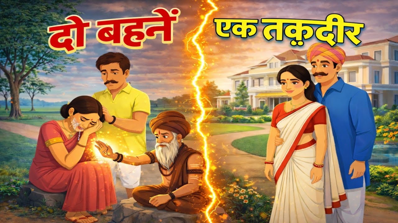 दो बहनें एक तक़दीर | hindi story | moral stories | cartoon story | hindi kahaniyan | hindi kahani 