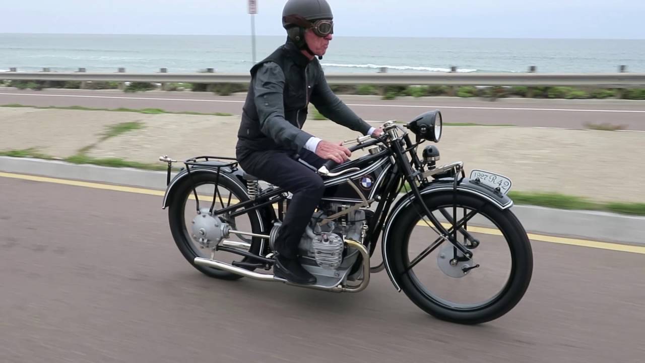 Mark Leonard riding his 1927 BMW R42