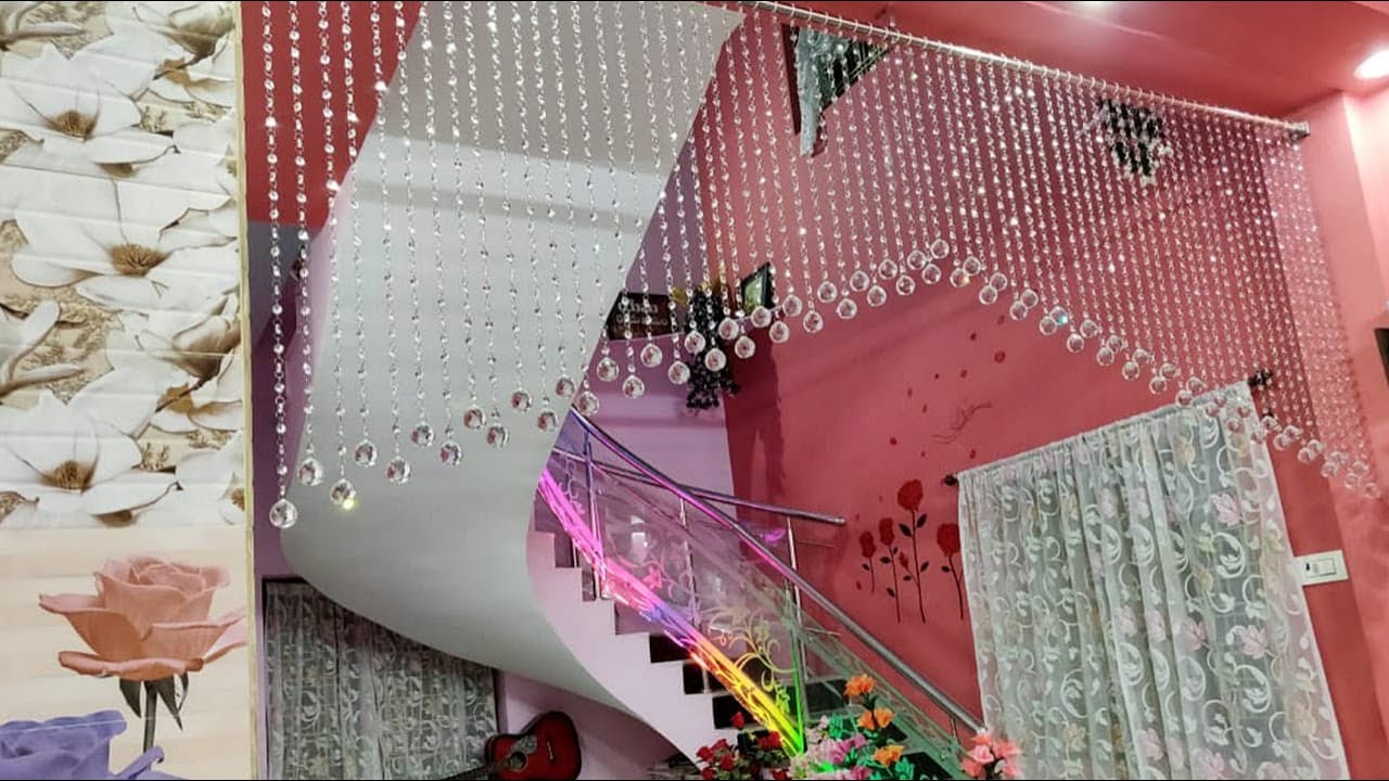 DIY crystal curtain | How to make partition curtain | JOY IN DIY