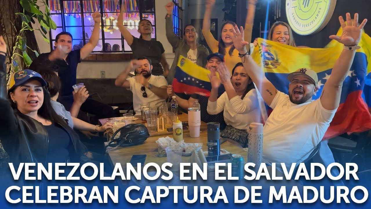 Venezolanos en El Salvador celebran captura de Maduro