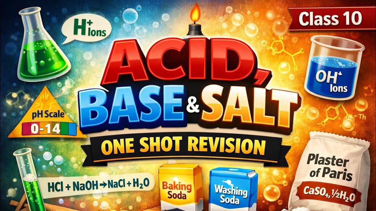 ଆମ୍ଲ, କ୍ଷାର ଓ ଲବଣ – One shot revision (Class 10). 100% ପରୀକ୍ଷା ରେ ଆସିବ