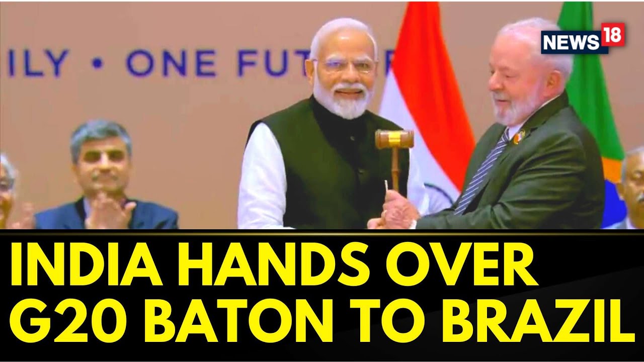 G20 Summit 2023 | PM Narendra Modi Hands Over The G20 Presidency Baton to Brazilian President