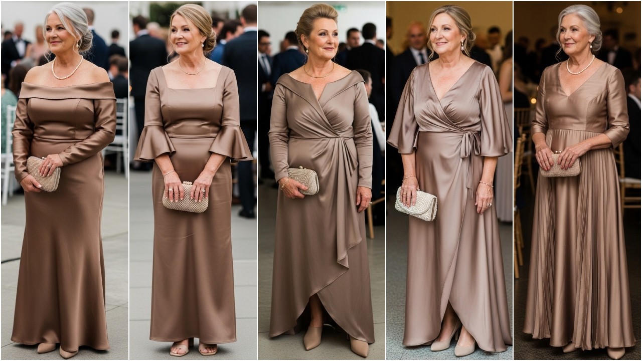 Mocha Silk Mother of the Bride Dresses - Wedding Guest Gowns 2026