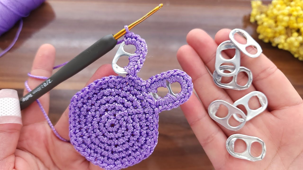 Wow! INCREDIBLE Everyone wants to buy!🥳 Very Nice easy crochet idea withbottle opening ring🍾 COASTER