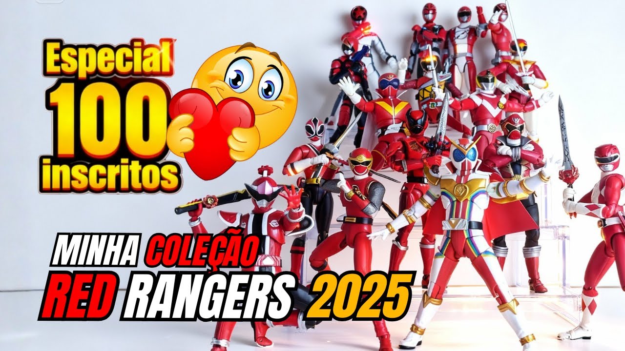 ESPECIAL 100 INSCRITOS🔥 Minha Coleção de Rangers Vermelhos em 2025! #actionfigures #coleção