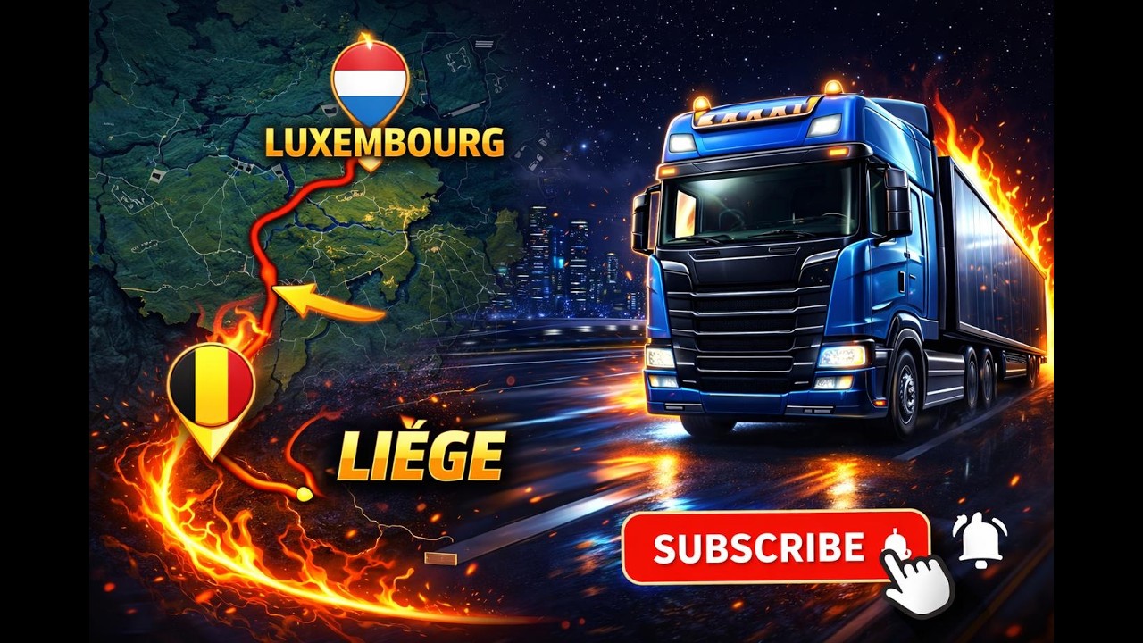 Realistic ETS2 Truck Drive from Luxembourg to Liège (Full Route) Special Deliverly