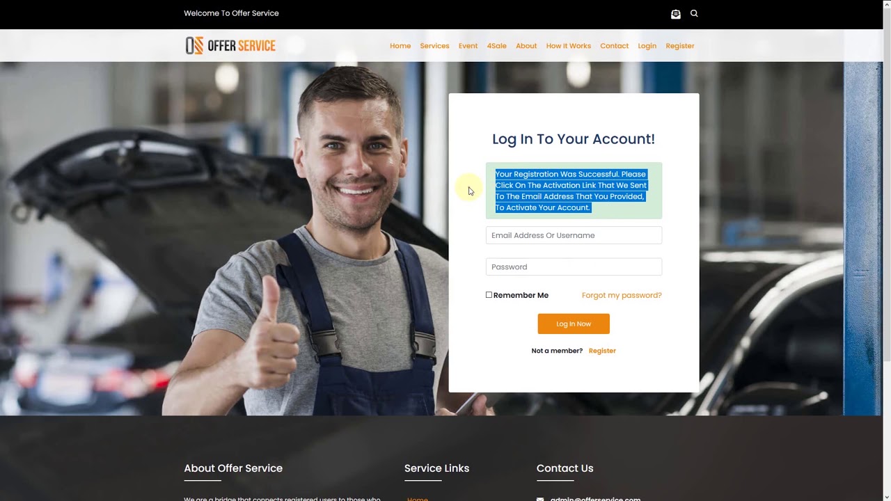 Offer Service Registration