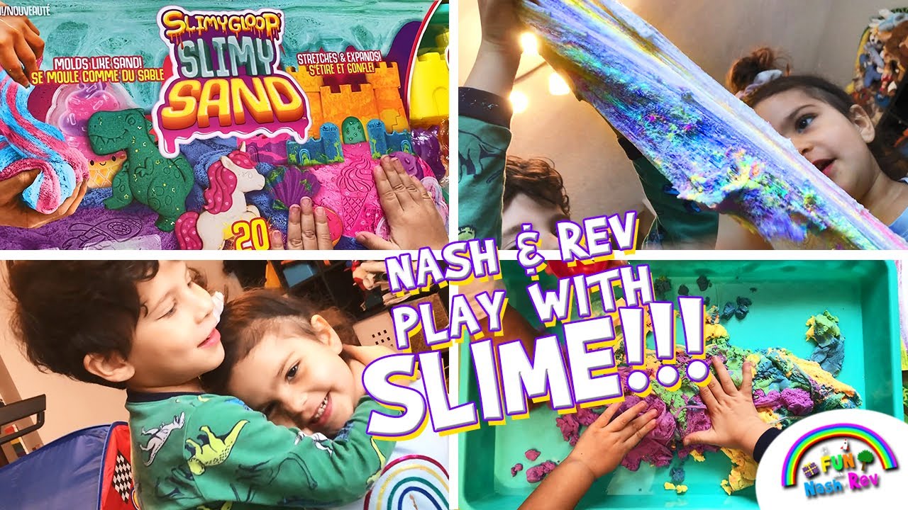 Nash & Rev Play With Slime!!!  For Kids!!!