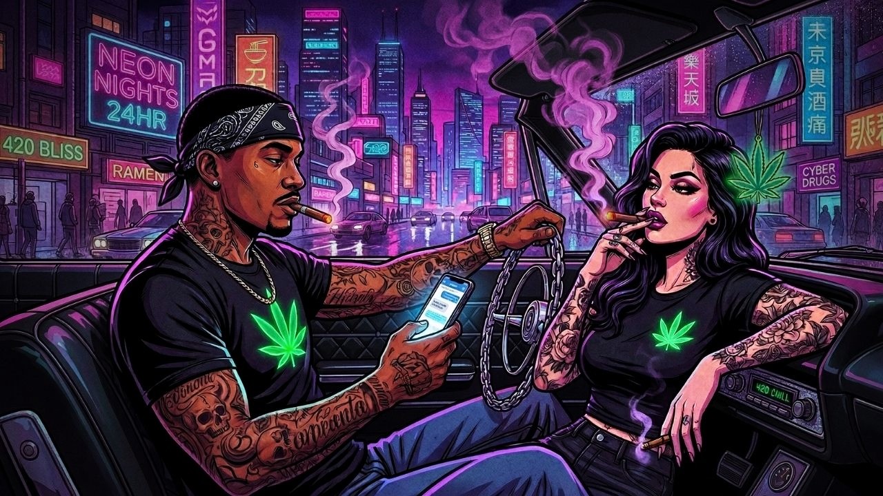 Late Night Smoke Drive — 420 Chill Rap | Bluesy Hip-Hop • Stoner Drive
