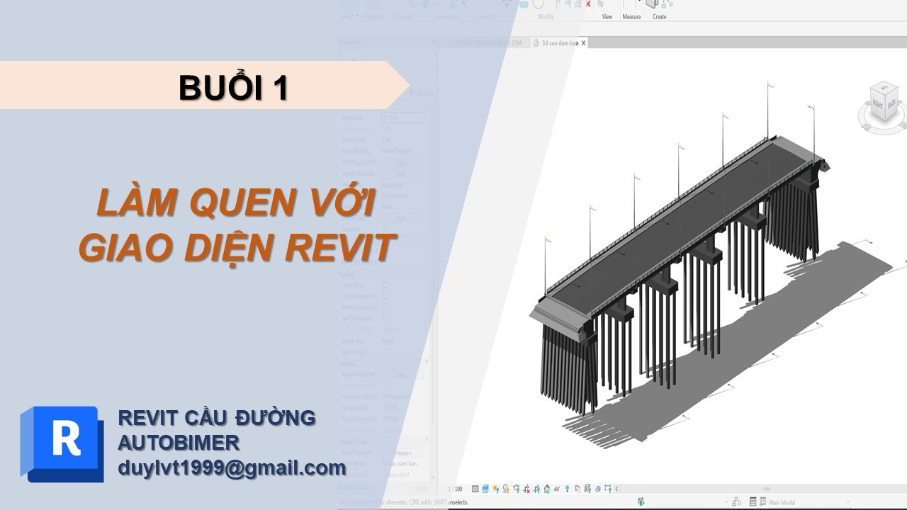 Revit Cầu đường Buổi 1: Làm quen giao diện Revit