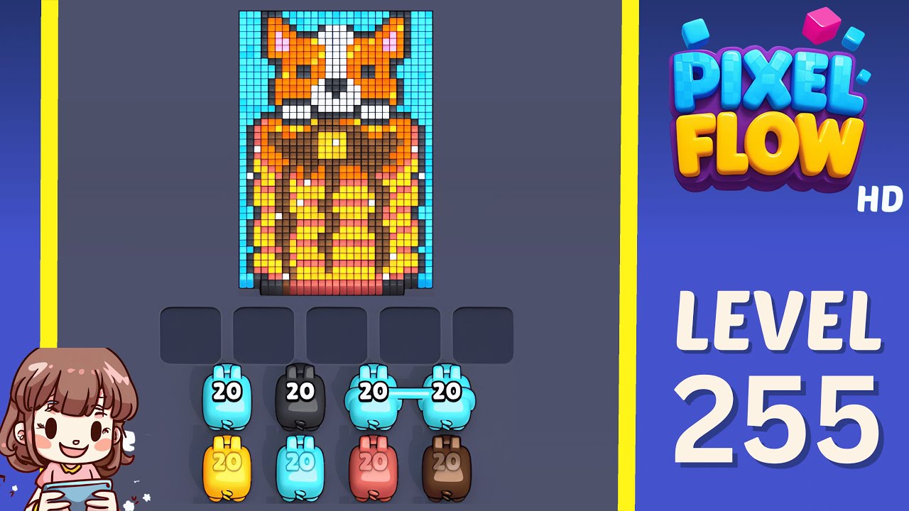 Pixel Flow Level 255 Solution Walkthrough