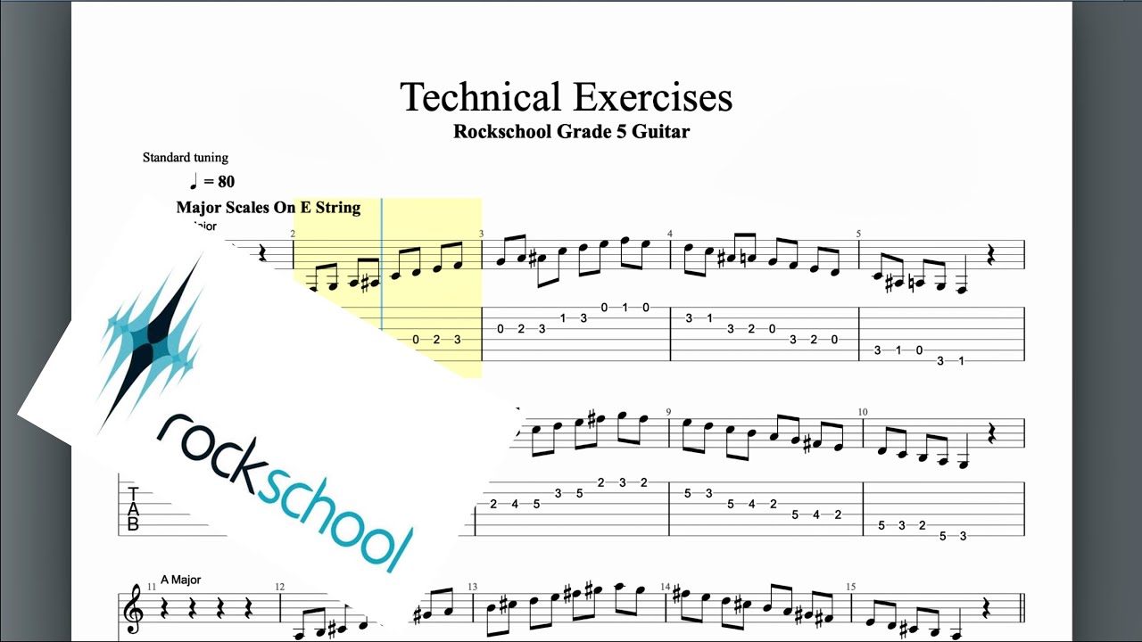 Technical Exercises Grade 5 Guitar