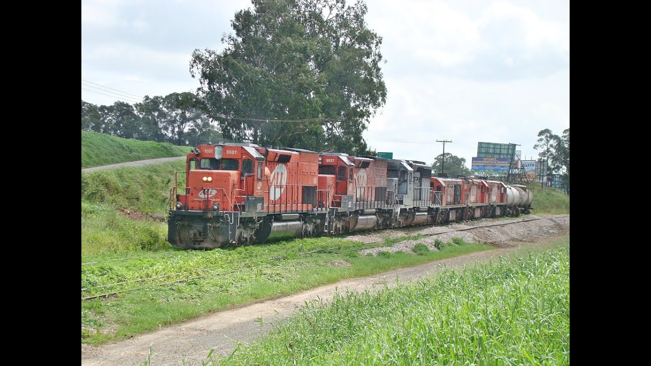 Trem especial Rumo - ALL de Locomotivas acidentadas e sucateadas em Arauc&aacute;ria - PR