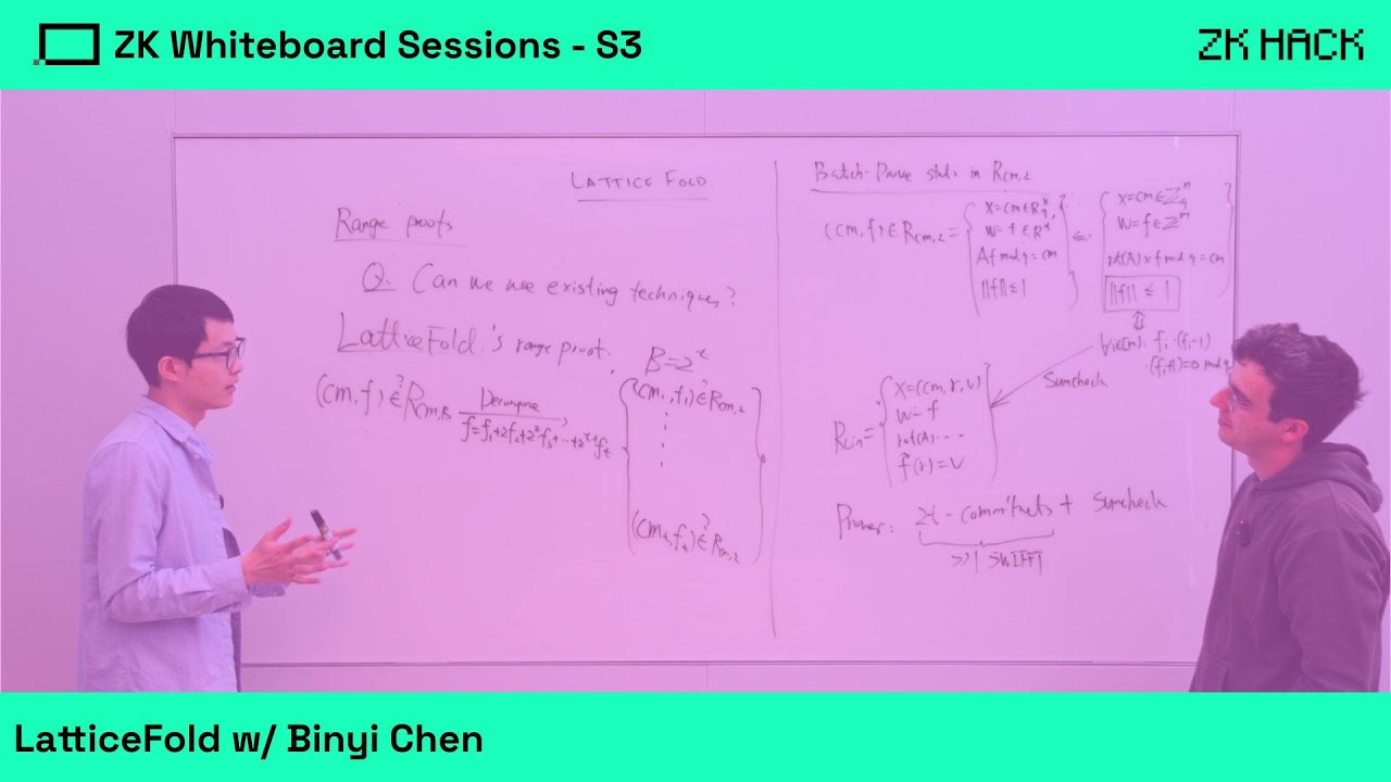 ZK Whiteboard Sessions - S3M4: LatticeFold, w/ Binyi Chen