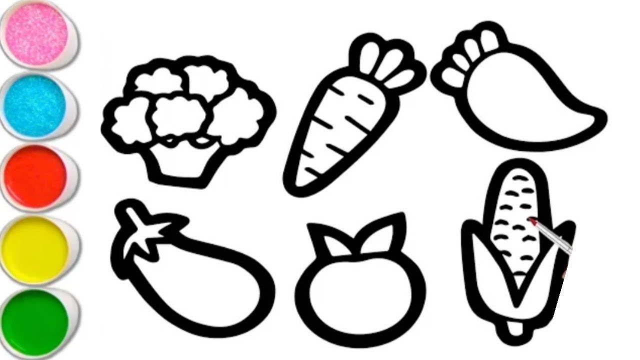 How to Color Vegetables 🥕🥦Learn Colors for Kids. Vegetables drawing step by step for kids.#kids #art