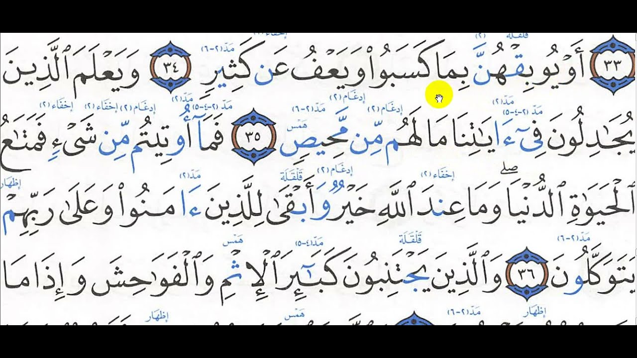 تحفيظ سورة الشورى 34  - 40