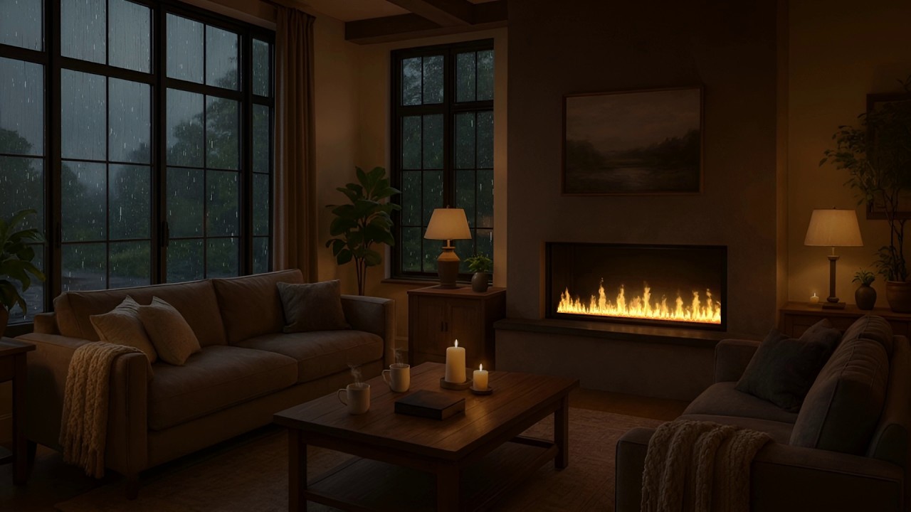 Escape to The Hearthstone Cabin: 10 Hours of ASMR Rain, Thunder, & Crackling Fireplace | 4K Bliss 🌧️