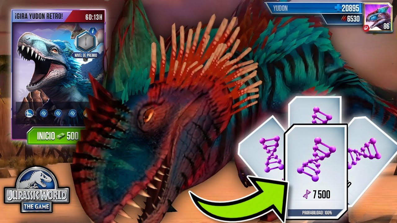 ¡GIRA YUDON RETRO! Consiguiendo MUCHO ADN - TUTORIAL ¿COMO GANAR? JURASSIC WORLD THE GAME