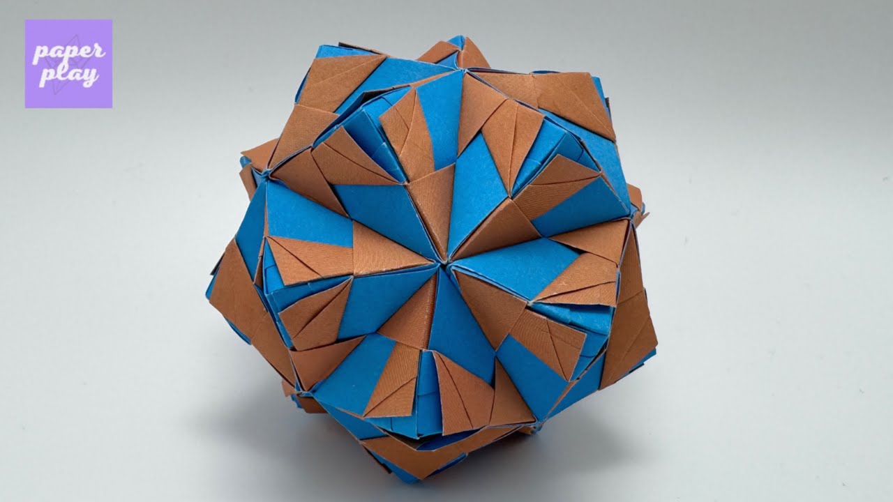 Модульное оригами № 201 – Двухцветное скрученное модульное оригами | Многогранное оригами с двумя...