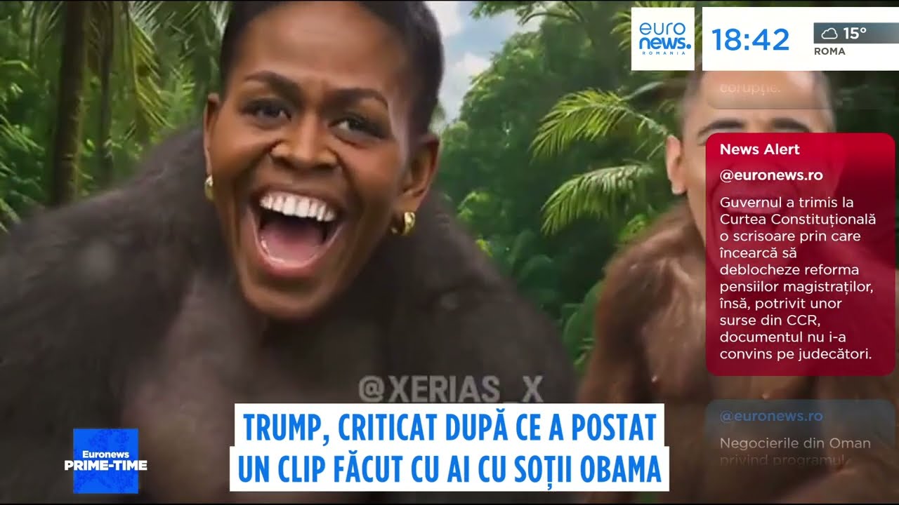 Soții Obama, înfățișați ca maimuțe. Trump, criticat după ce a postat un astfel de videoclip