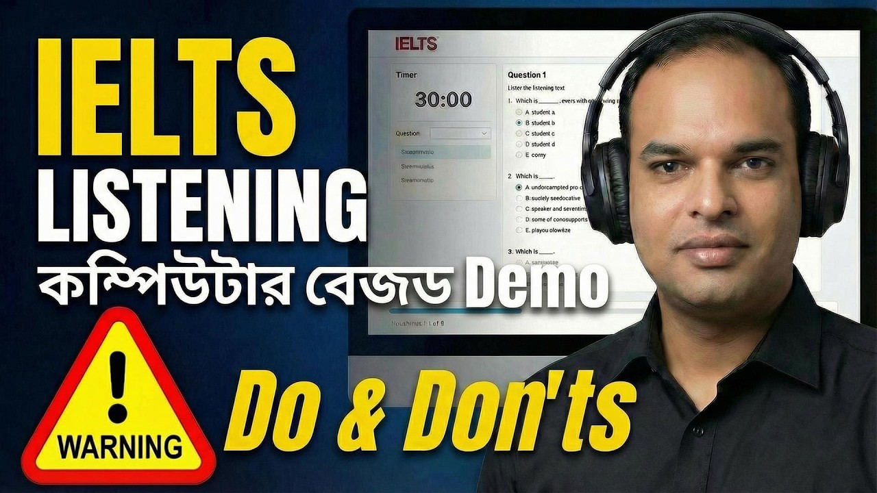 Computer Based IELTS Listening Test Demo | Tips & Tricks in Bangla (Do & Don'ts)