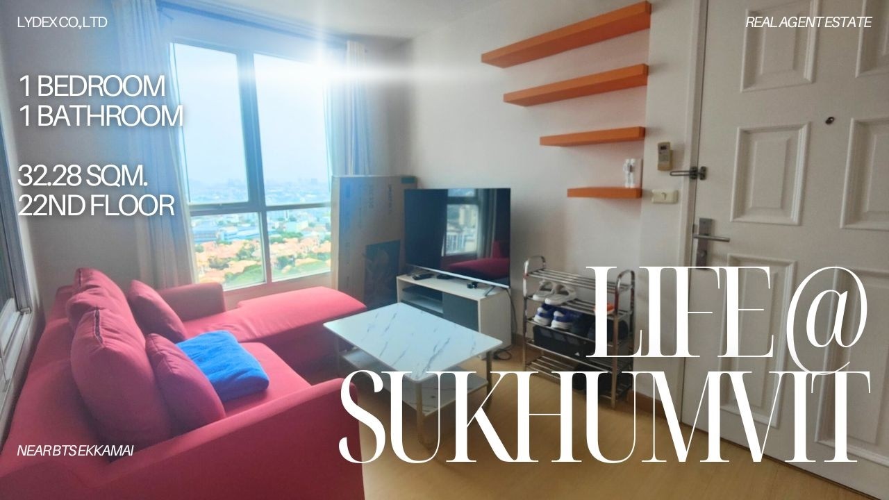 For SALE : Life @ Sukhumvit 65 (3.1MB) 32.28sqm., 22nd floor, 1bedroom1bathroom, BTS Phra Khanong