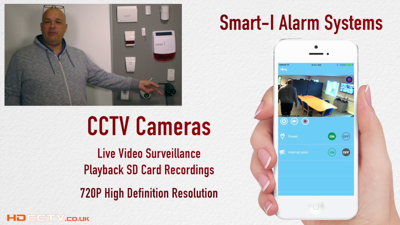 Smartphone (IOS & Android) Wireless Burglar Alarm System with live notifications & CCTV