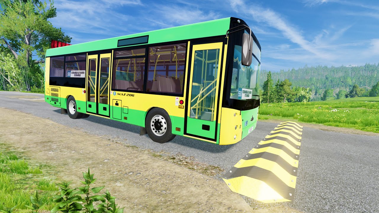Bus Vs Massive Speed Bumps #1 - BeamNG Drive