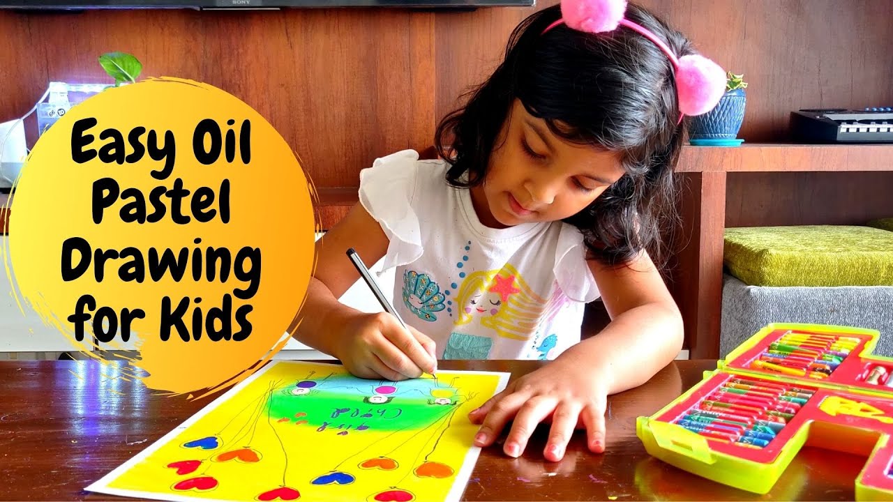 Easy Oil Pastel Drawing for Kids | Oil Pastel Art for Kids | International Day of the Girl Child