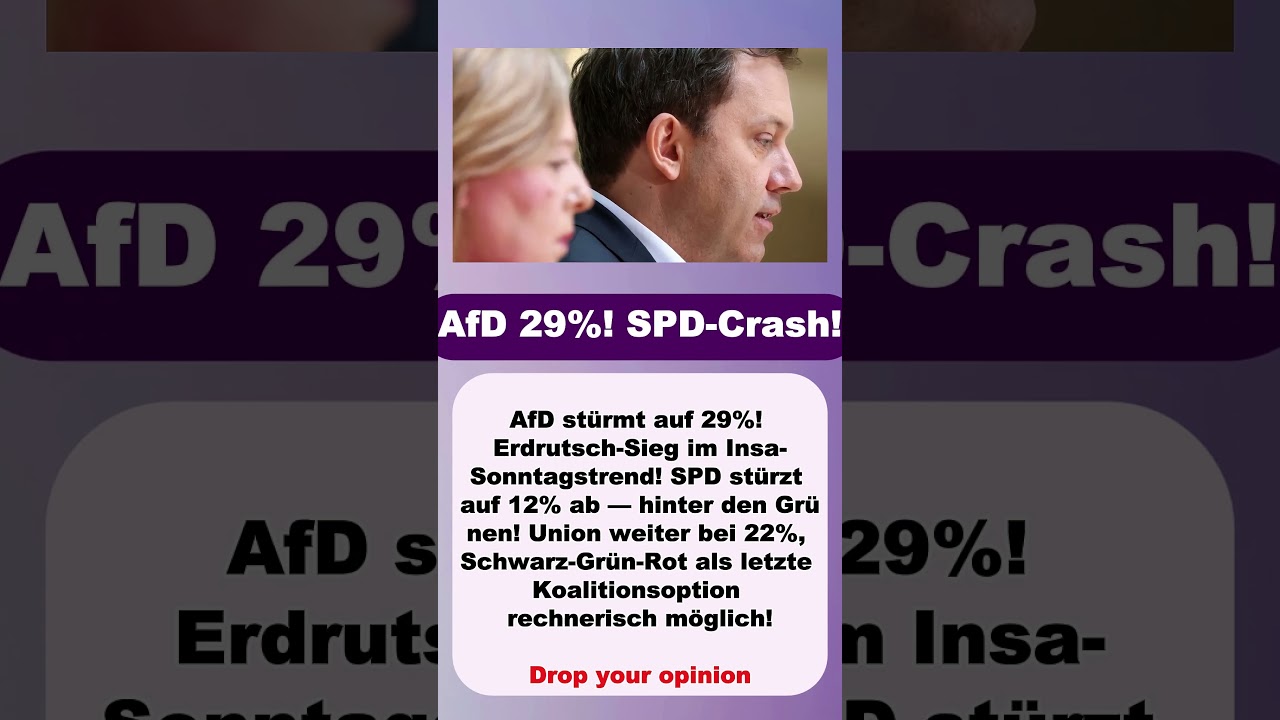 AfD 29%! SPD Crash!
