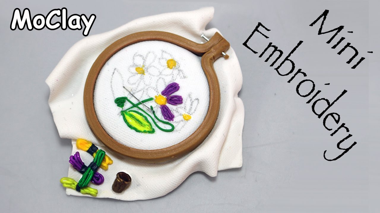 How to make a brooch with a faux embroidery miniature - DIY tutorial
