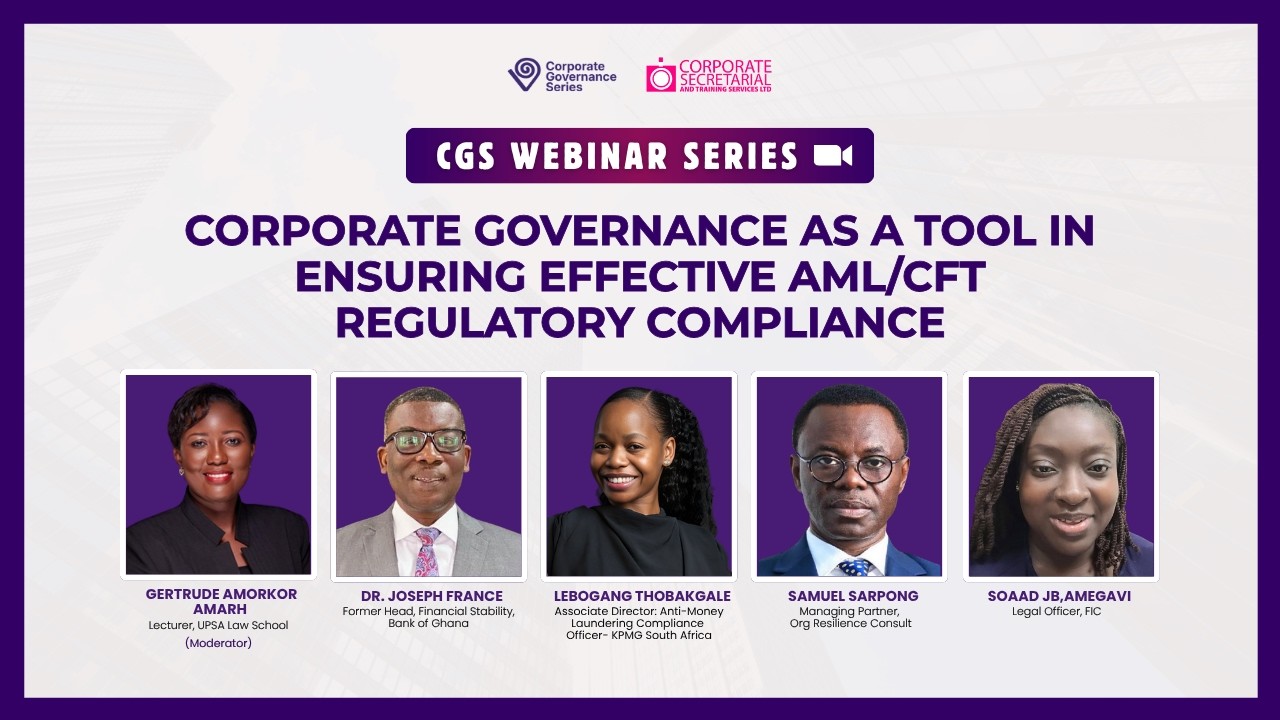 Corporate Governance as a tool in ensuring effective AML/CFT Regulatory Compliance