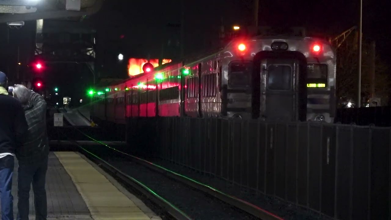 Full HD 60FPS: Two NJ Transit North Jersey Coast Line Trains at Belmar 12/13/25