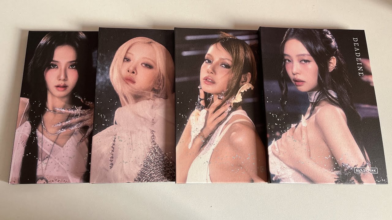 unboxing blackpink - deadline silver member ot4 set | withmuu pob | 3rd mini album