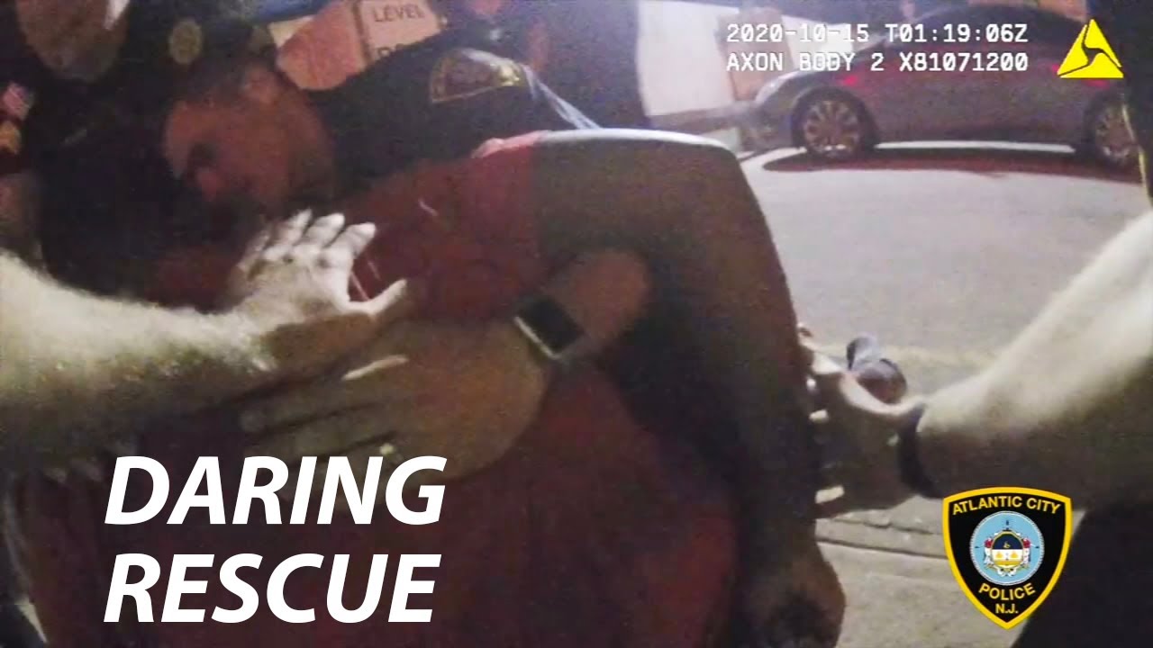 Video shows officer risking his life to save suicidal man in Atlantic City