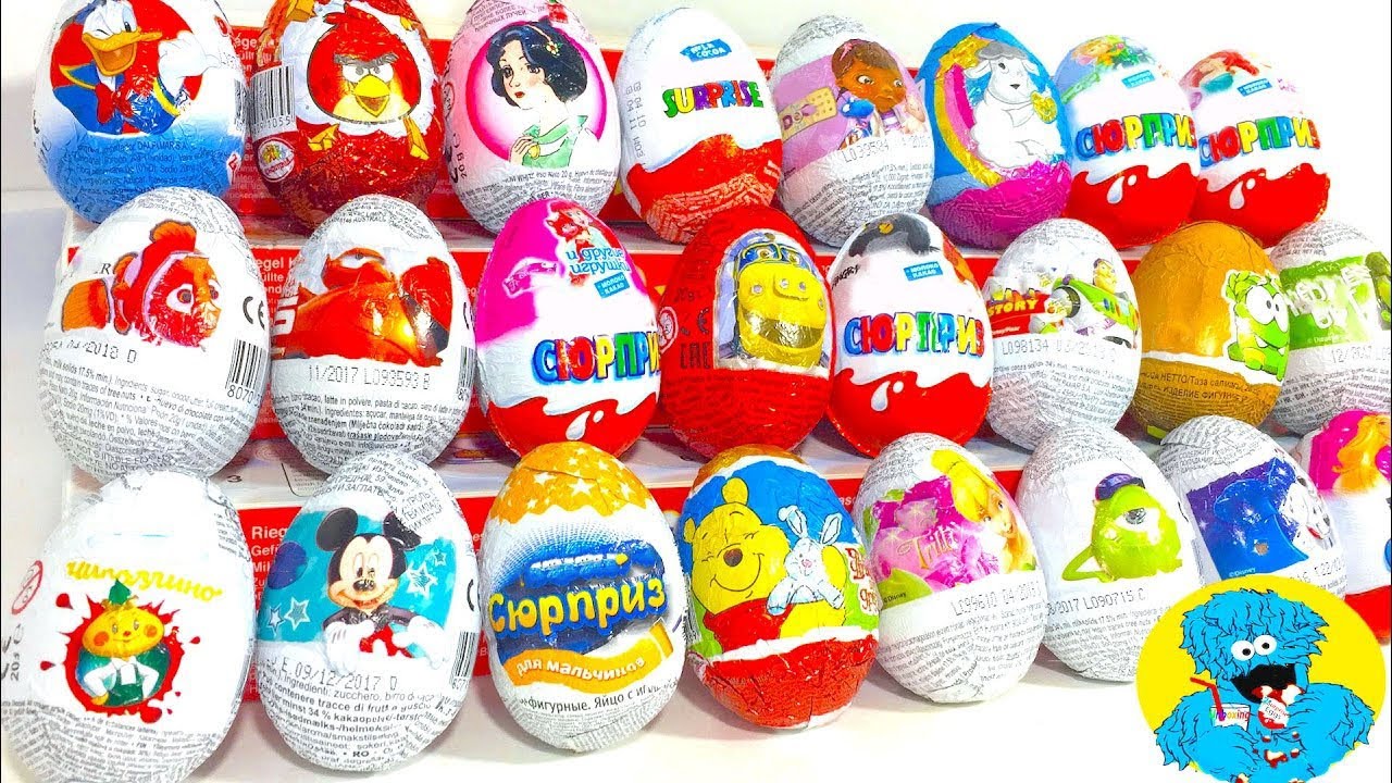 Обзор Коллекции из 24 Яиц С Сюрпризом из разных серий.Mega Unboxing Surprise Eggs