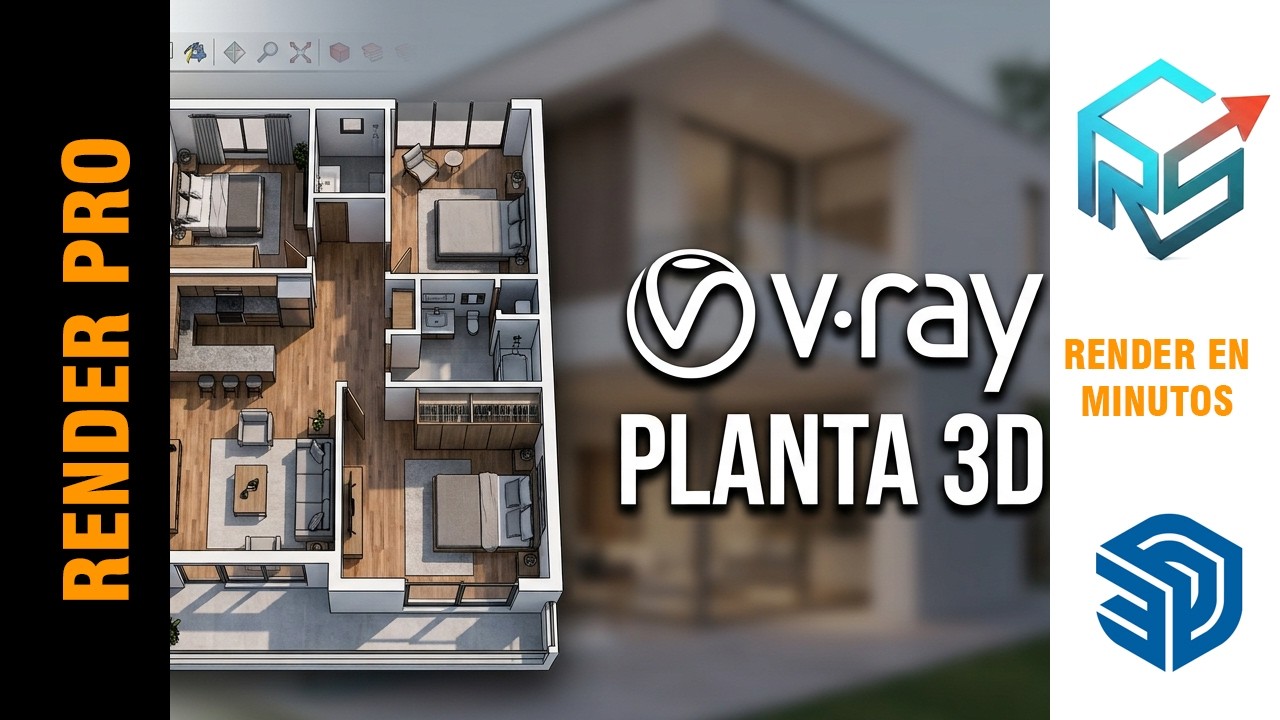 Tutorial SketchUp V-Ray: Render planta 3D en minutos — paso a paso (2026)