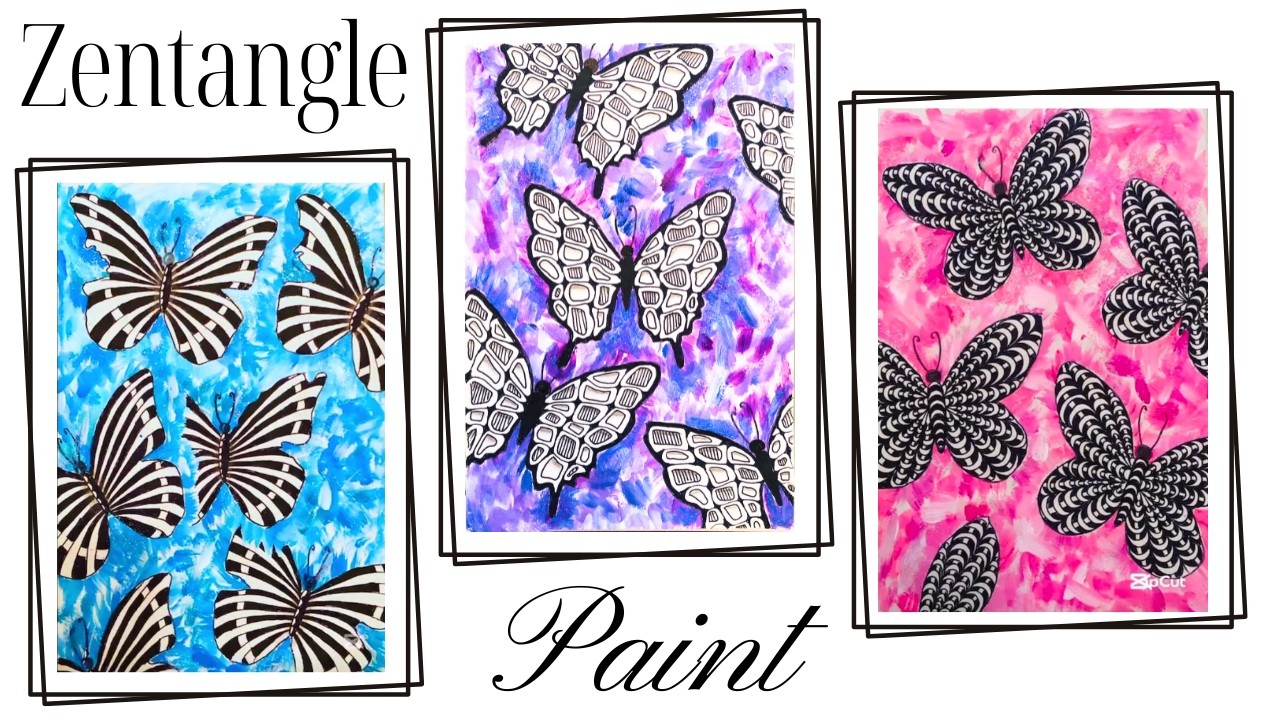 Zentangle Paint / Zentangle Butterfly / Zentangle Art