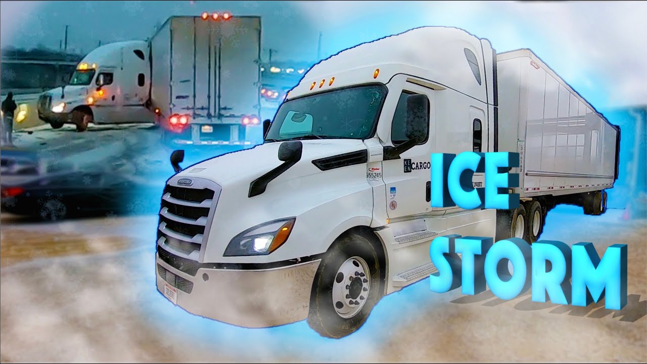 TRUCKING In A DANGEROUS ICE STORM In Missouri | Snow & Chaos On Roads Of America | OTR Cascadia Semi