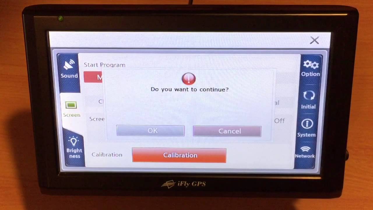 Screen Calibration on iFly GPS
