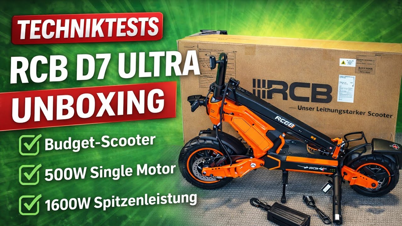 RCB-D7 Ultra Unboxing ⚡ Budget-E-Scooter mit 500W & 1600W Spitze