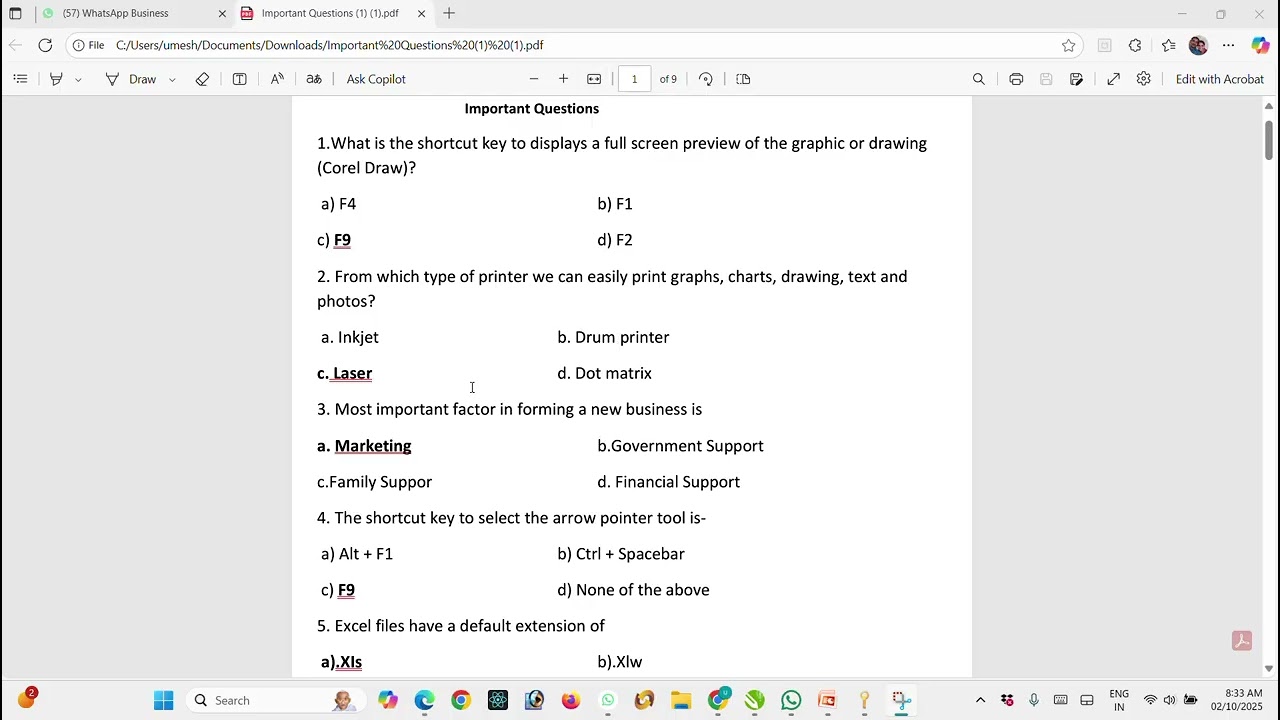 Computer Question Bank Model for Compitative Exam