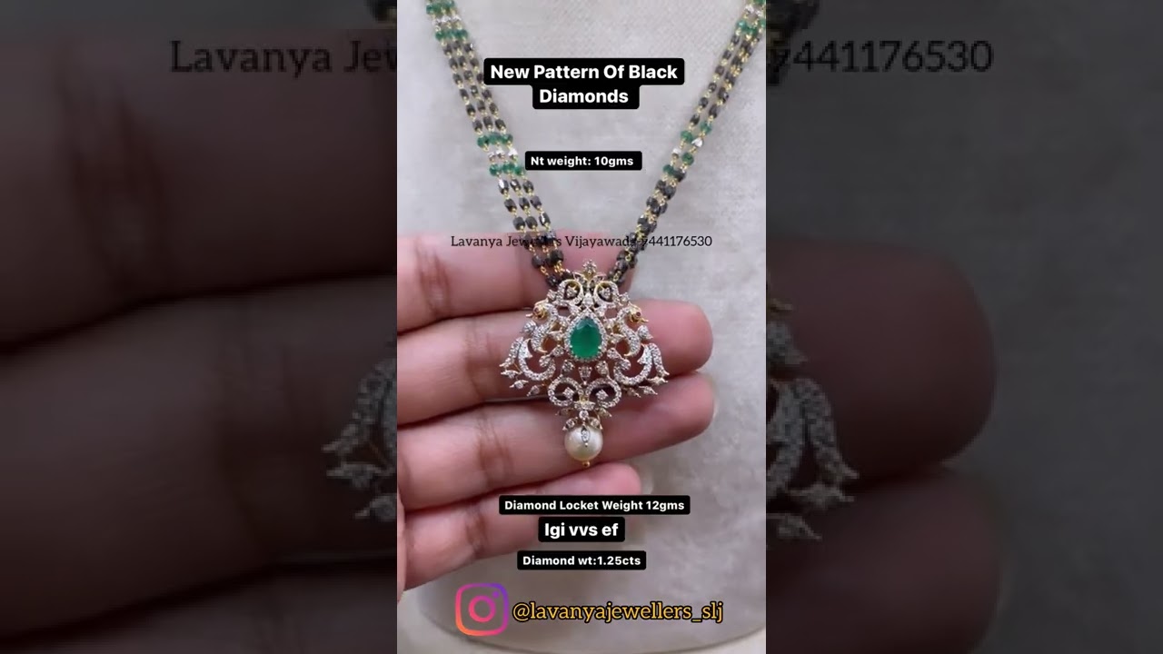 #NallapusaluChain | Original Black Diamonds with Locket | #blackbeeds2022designs | Lavanya Jewellers